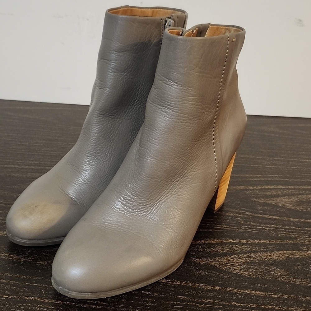 Vionic Kennedy Grey Boots Heels Leather